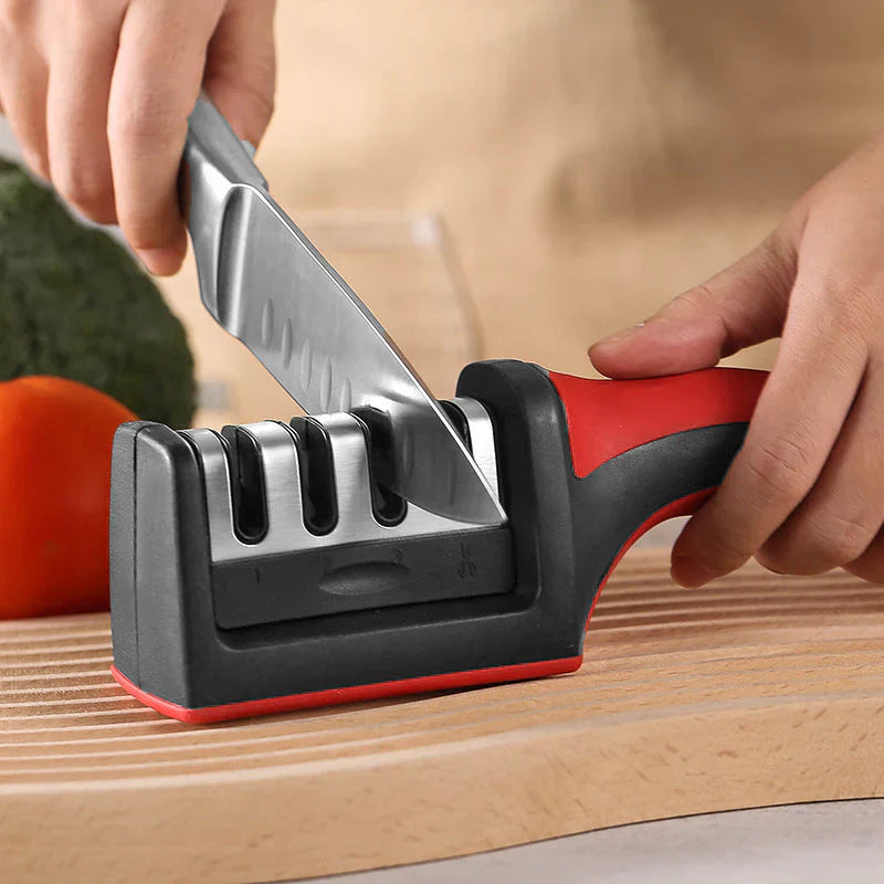 SharpPro - Professionele 4-Fasen Messenslijper - Perfecte Snijdkracht - Eenvoudig in Gebruik-Kitchen Tools and Accessories-De Bazelaar