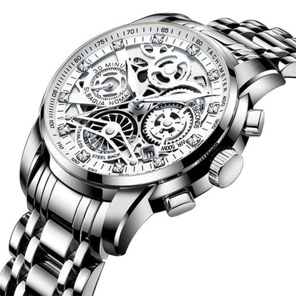 Skeleton Men's Watch - Eclipse-Silver-Nora Luxe