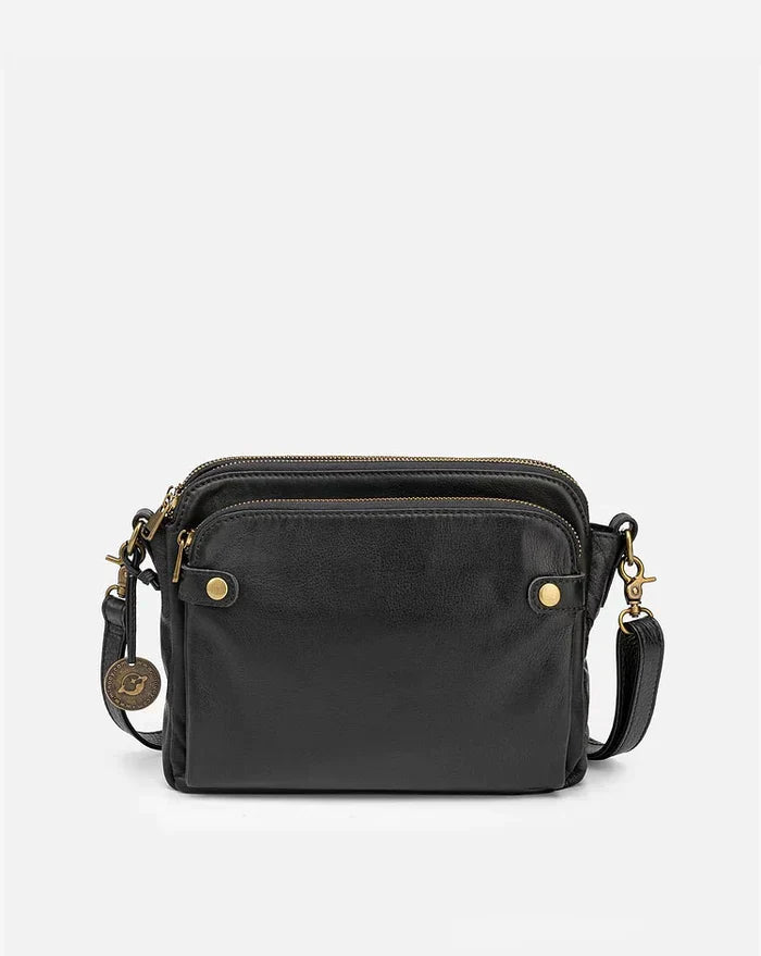 Skórzana torba na ramię - PremierSatchel-Czarny-Trend Polska