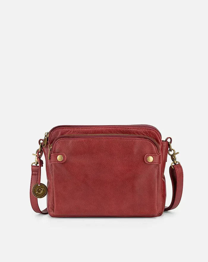 Skórzana torba na ramię - PremierSatchel-Czerwony-Trend Polska