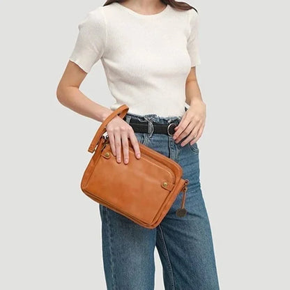 Skórzana torba na ramię - PremierSatchel-Brązowy-Trend Polska