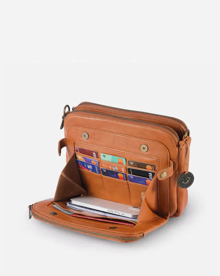 Skórzana torba na ramię - PremierSatchel-Brązowy-Trend Polska