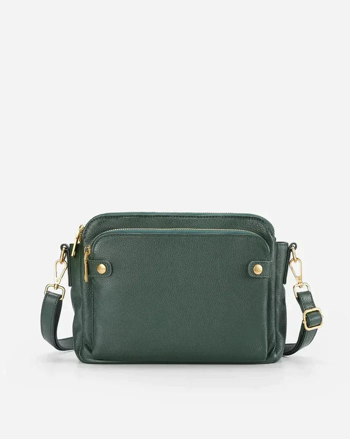 Skórzana torba na ramię - PremierSatchel-Zielony-Trend Polska