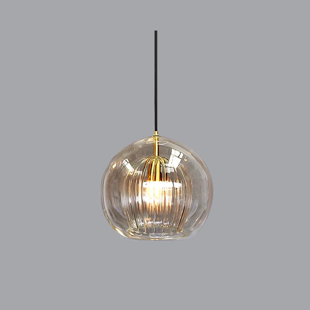 Lyrisse - Glas Kugel Pendelleuchte Klar und Amber
