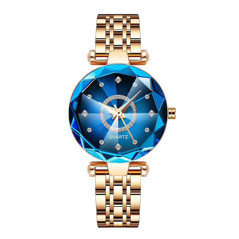 Waterdichte Dameshorloge met sterrenhelder diamantzifferblad