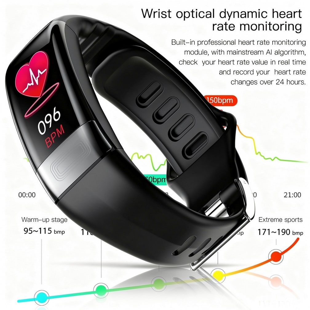 Smartwatch mit EKG, Herzfrequenz und Blutdruckmessung Zorenza