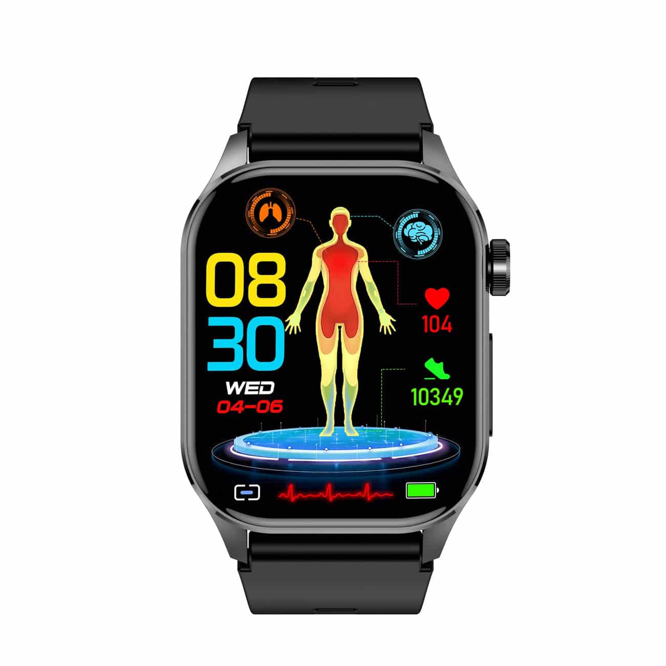Smartwatch with ECG, Blood Sugar, and Blood Pressure Monitoring – HealthSync-Blue-State of Style