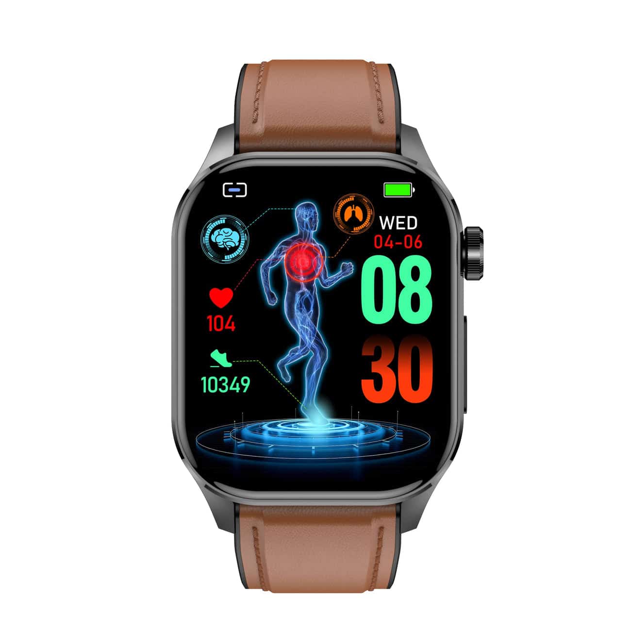 Smartwatch with ECG, Blood Sugar, and Blood Pressure Monitoring – HealthSync-Blue-State of Style
