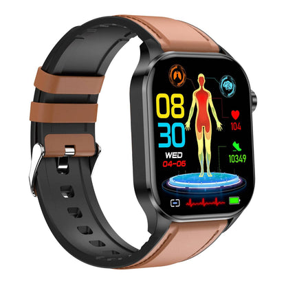 Smartwatch with ECG, Blood Sugar, and Blood Pressure Monitoring – HealthSync-Brown-State of Style