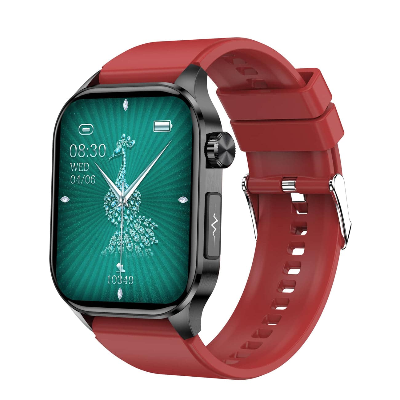 Smartwatch with ECG, Blood Sugar, and Blood Pressure Monitoring – HealthSync-Red-State of Style