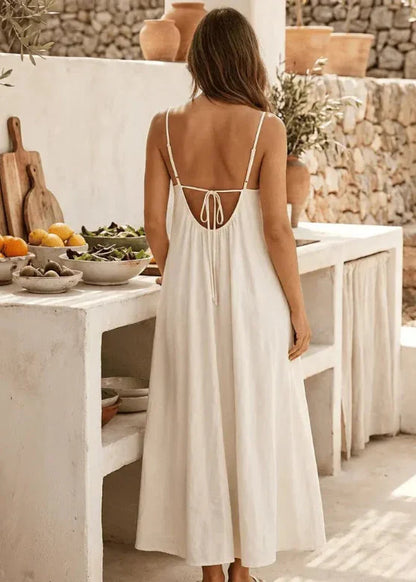 Sofia Mancini Soft Backless Cami Dress - rear view of open back design on model