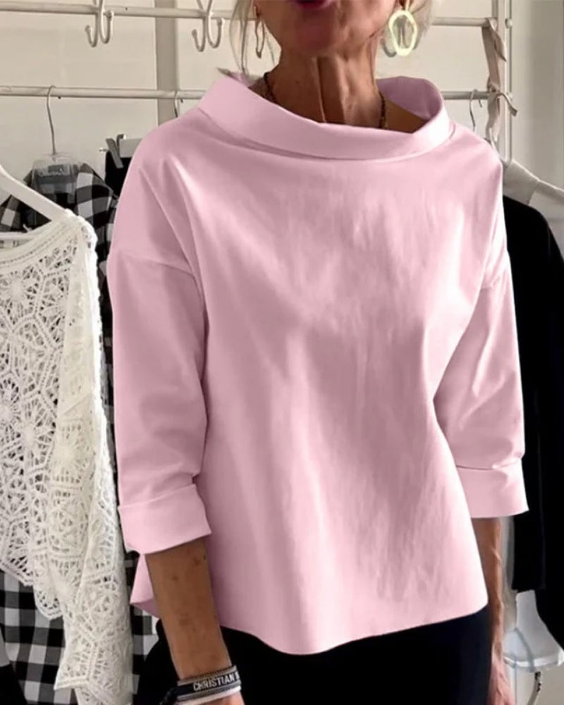 Sommer Damen langärmelige Bluse | Klarer Schnitt