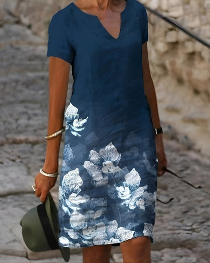 Sommerkleid Damen mit floralem Print | Midi