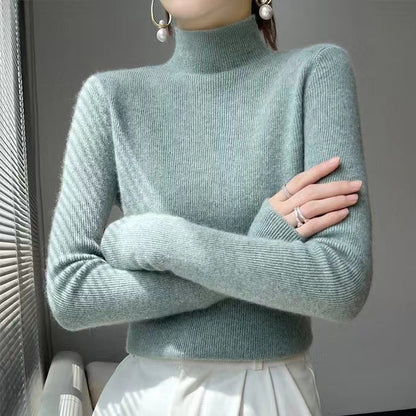 Sophie Knitted Women’s Jumper with Mock Turtleneck-Mint Green-S-State of Style
