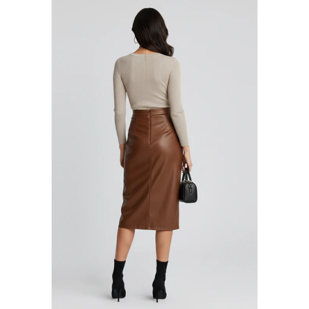 Soraya | Damen Midirock Plissee Mit Schlitz