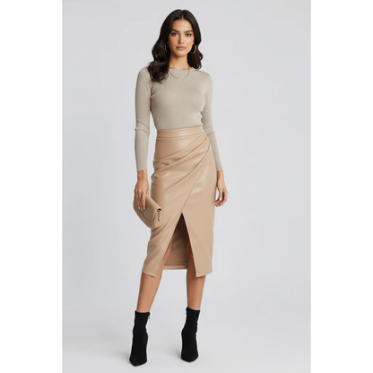 Soraya | Damen Midirock Plissee Mit Schlitz