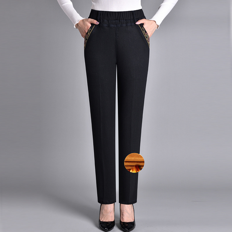 Jeans für Damen mit Seitentaschen und elastischem Bund