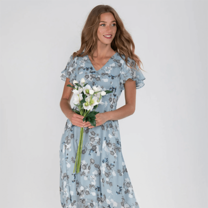 Mathilde – Robe maxi formelle d’été à imprimé floral femme