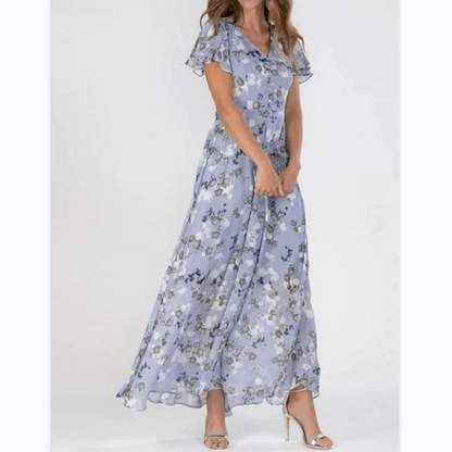 Mathilde – Robe maxi formelle d’été à imprimé floral femme