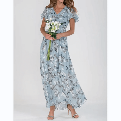 Mathilde – Robe maxi formelle d’été à imprimé floral femme
