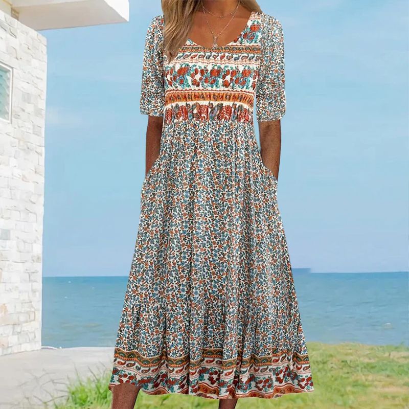 Vita - Elegant damekjole med print i boho-stil