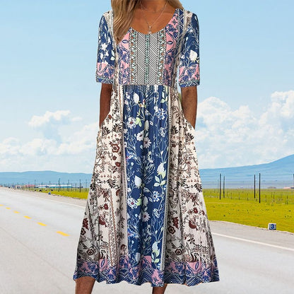 Vita - Elegant damekjole med print i boho-stil