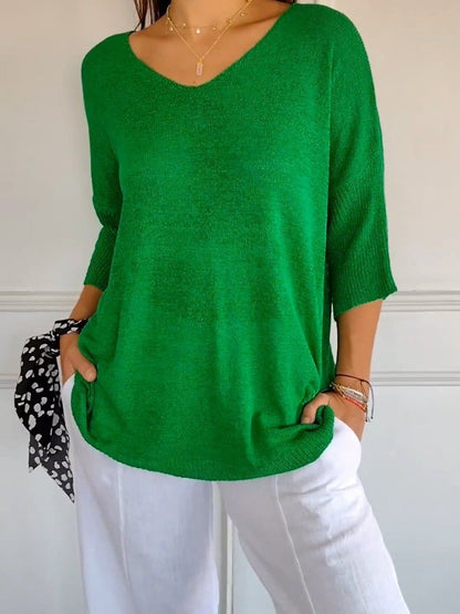 Alva™ | Knitted Spring Top with V-Neck