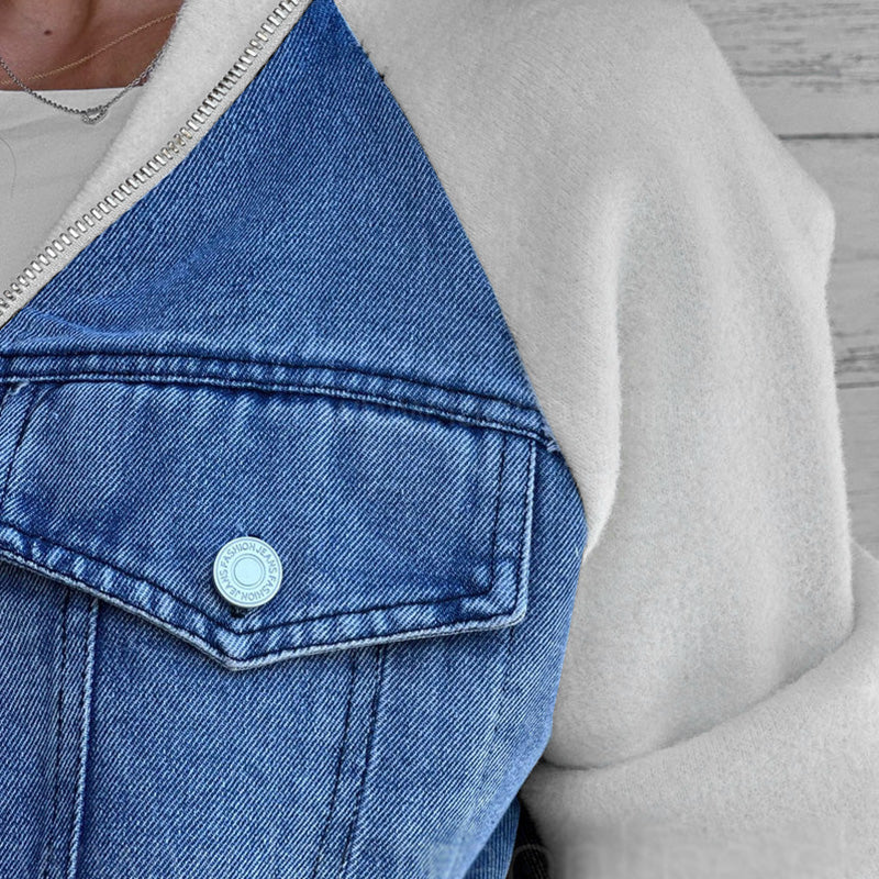 🔥Nová módní dámská kreativní džínová bunda Splicing Jacket