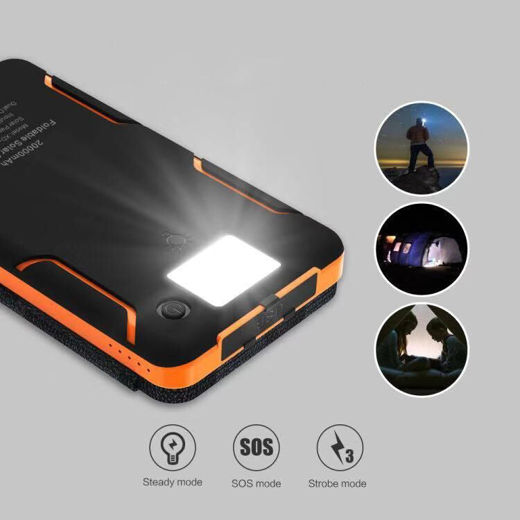 Solar power bank with 4 panels and 3 USB outputs – SunCore