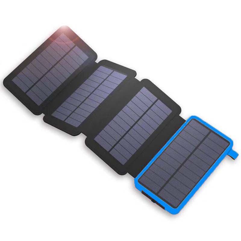 Solar power bank with 4 panels and 3 USB outputs – SunCore