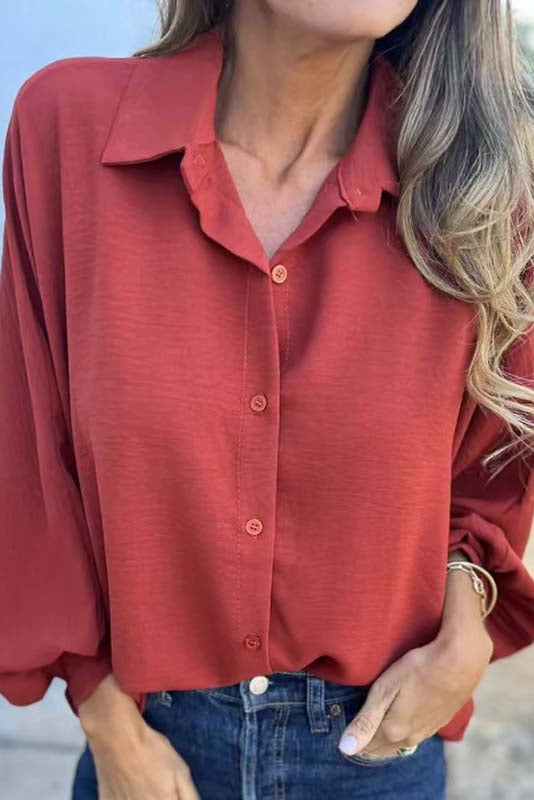 Nova | Soft Touch Lantern-Sleeve Shirt