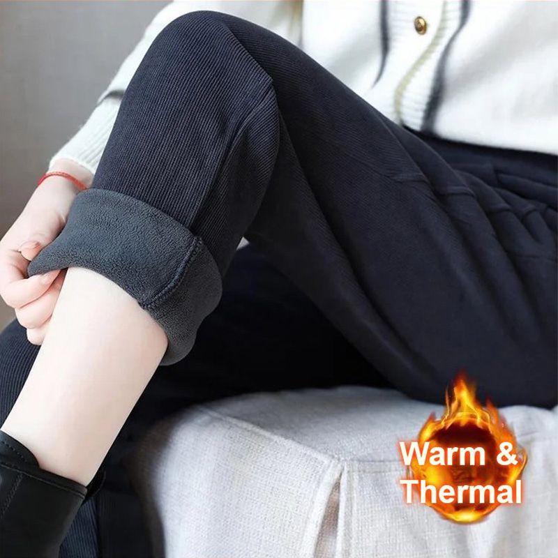 🔥 50 % RABAT! 💫 VARME DAMEBUKSER – Høj talje og fleecefor, optimal komfort til vinteren, ideelle til sport og fritid ❄️👖