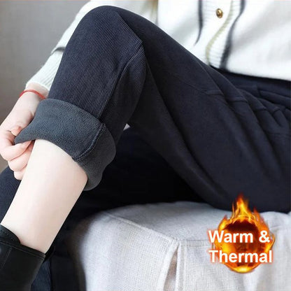 🔥 50 % RABAT! 💫 VARME DAMEBUKSER – Høj talje og fleecefor, optimal komfort til vinteren, ideelle til sport og fritid ❄️👖