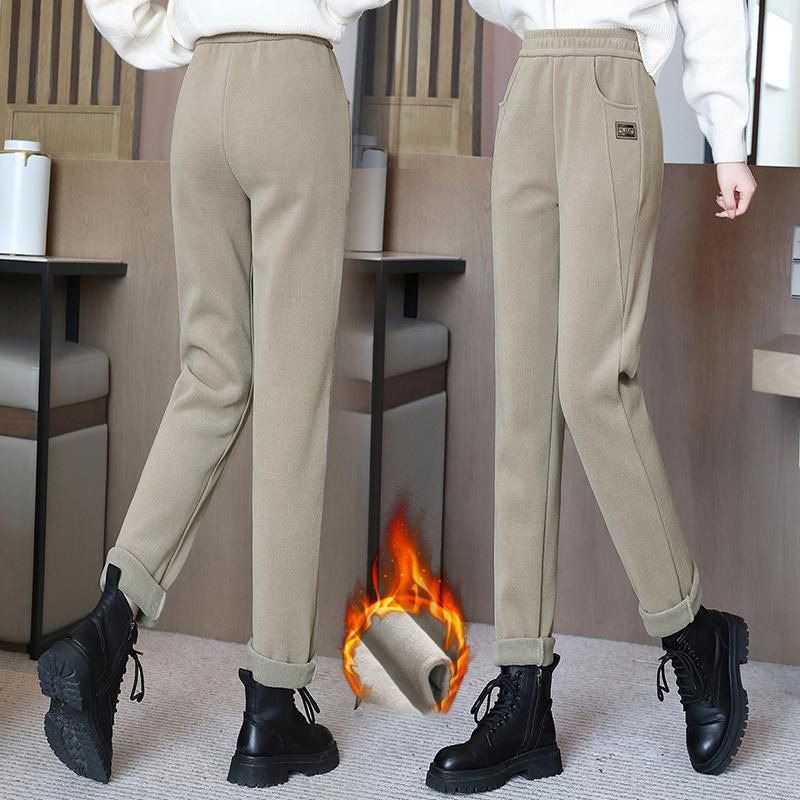 🔥 50 % RABAT! 💫 VARME DAMEBUKSER – Høj talje og fleecefor, optimal komfort til vinteren, ideelle til sport og fritid ❄️👖