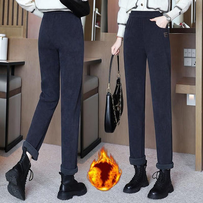 🔥 50 % RABAT! 💫 VARME DAMEBUKSER – Høj talje og fleecefor, optimal komfort til vinteren, ideelle til sport og fritid ❄️👖