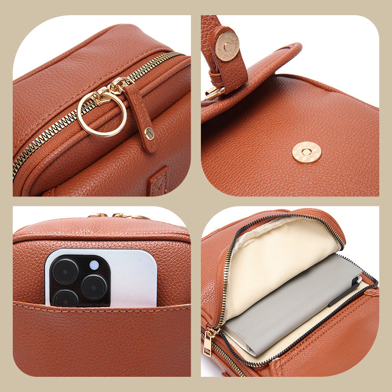 Vintage Mini-Umhängetasche mit RFID-Schutz