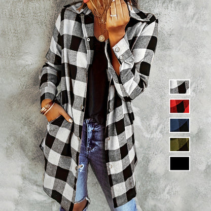 Damen Karierte Jacke | Langarm