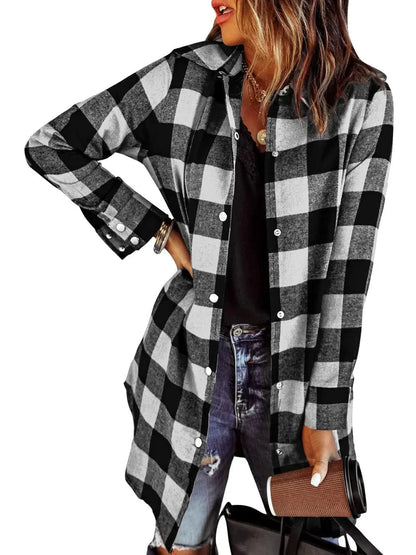 Damen Karierte Jacke | Langarm