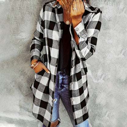 Damen Karierte Jacke | Langarm