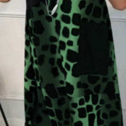 Hansine - Vestido Largo Com Decote Redondo e Mangas Curtas