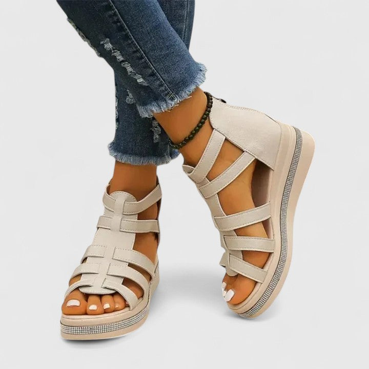 Kendall orthopädische Strass-Sandalen – Ultimativer Tragekomfort mit funkelnden Kristallen