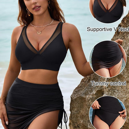 Valentina – Conjunto Biquíni Top V e Saída de Praia Acoplada