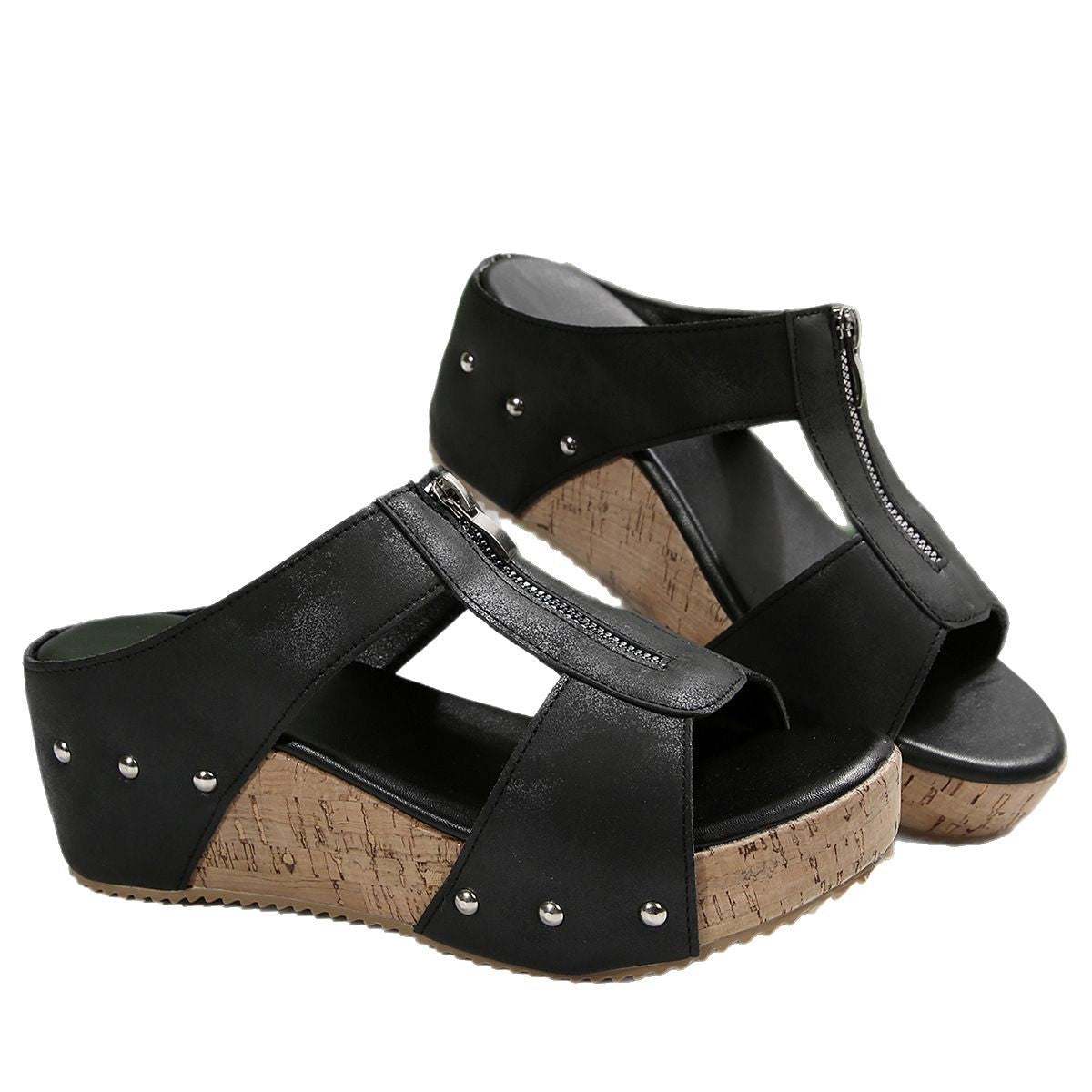 Elegante orthopädische offener Zehenschuh mit Keilabsatz für einen trendigen Stil - Roborro