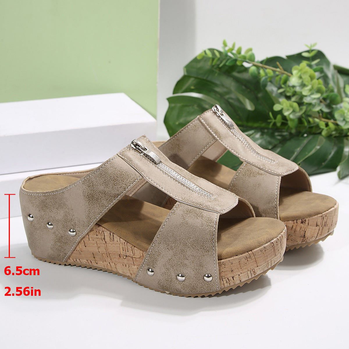Elegante orthopädische offener Zehenschuh mit Keilabsatz für einen trendigen Stil - Roborro
