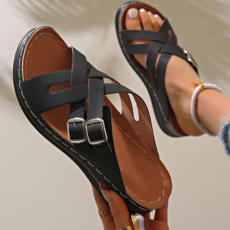 Gürtel-Sandalen für Damen mit dicker Sohle – Das aktuelle Modetrend! - Roborro