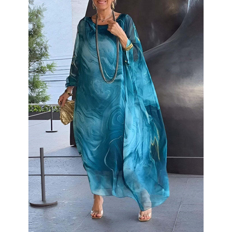 Robe Femme Longue Chiffon Fluide Ample Élégante Été Confort