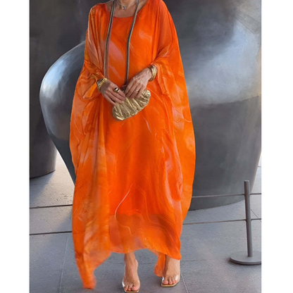 Robe Femme Longue Chiffon Fluide Ample Élégante Été Confort