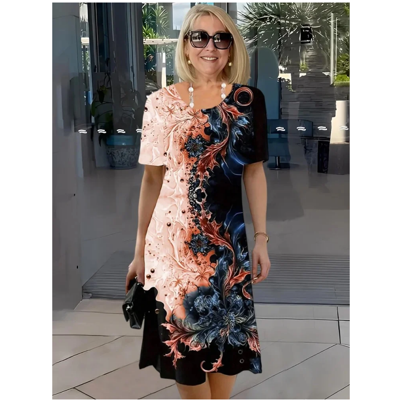 Greya - Soft-Touch Floral A-Line Summer Dress