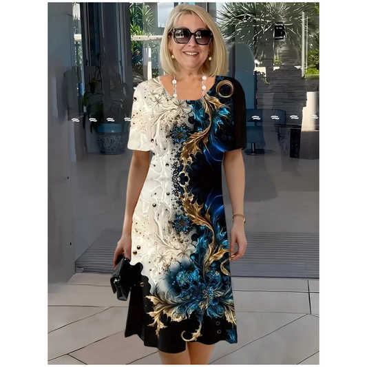 Greya - Soft-Touch Floral A-Line Summer Dress