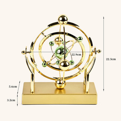 Celesto | Kinetische Design Sculptuur – Bewegend Perpetuum Mobile in Goud & Metaal